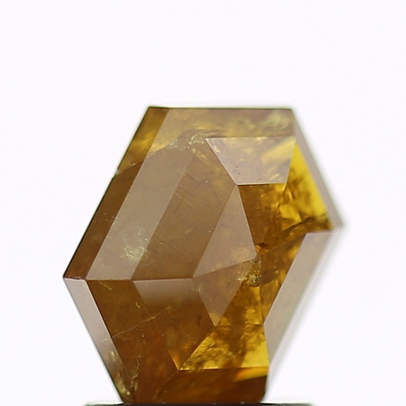 1.65 Carat Fancy Yellow Hexagon Salt and Pepper Diamond 8.1 MM