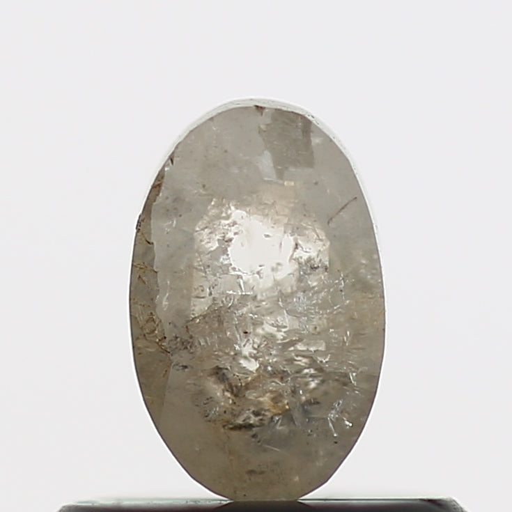 0.40 Carat Gray Oval Rose Cut Natural Diamond 5.58 MM