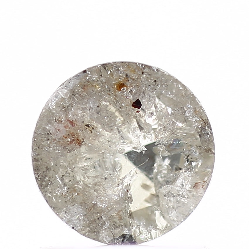 0.99 Carat 6.08 MM Natural Fancy Icy Gray Rose Cut Salt Pepper Diamond - Blackdiamond