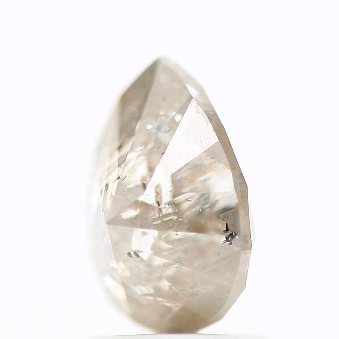 1.70 Carat Fancy Pear Salt and Pepper Gray Diamond 8.34 MM