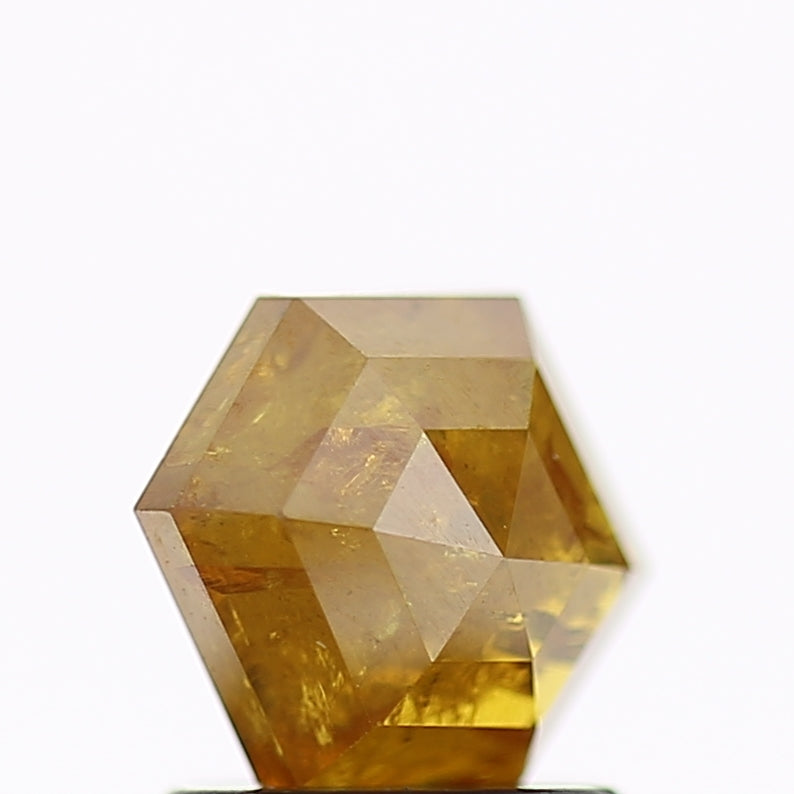 1.38 Carat Fancy Yellow Hexagon Salt and Pepper Diamond 6.8 MM