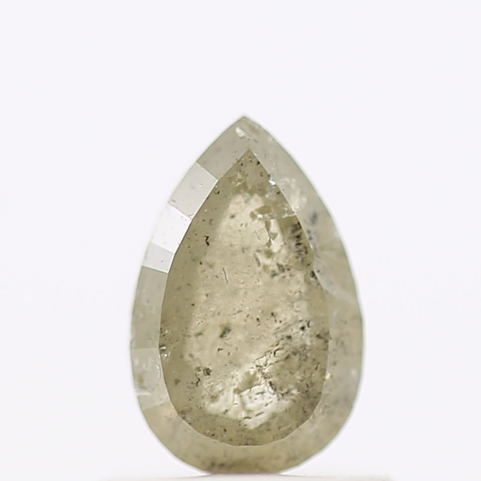 0.74 Carat Yellow Pear Salt and Pepper Diamond 6.91 MM