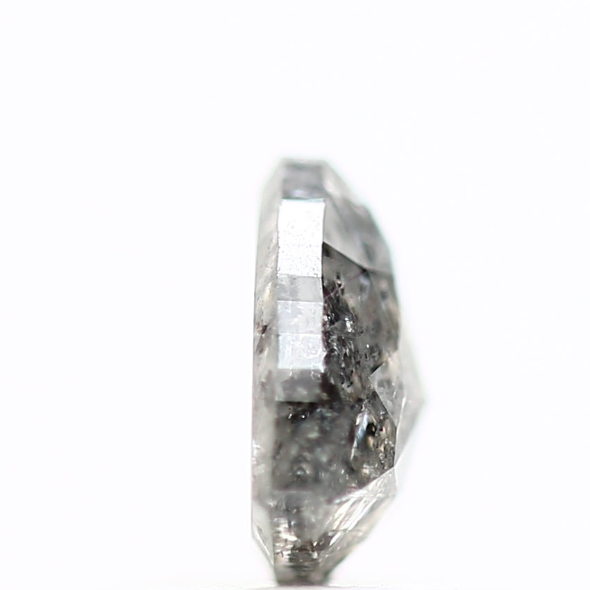 0.70 Carat 5.96 MM Natural Fancy Gray Trillion Salt and Pepper Diamond - Blackdiamond