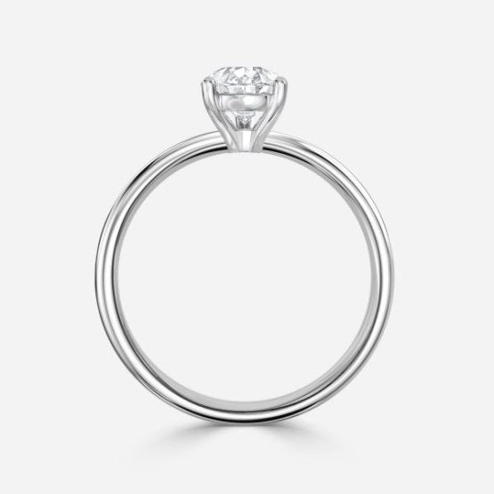 Deltic Pear Solitaire Engagement Ring 14K / 18K Solid Gold