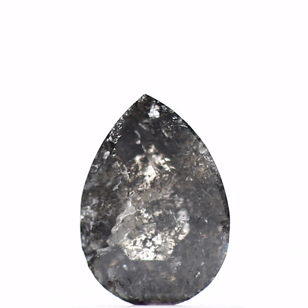 0.67 Carat Pear Diamond For Salt And Pepper Diamond Engagement Ring