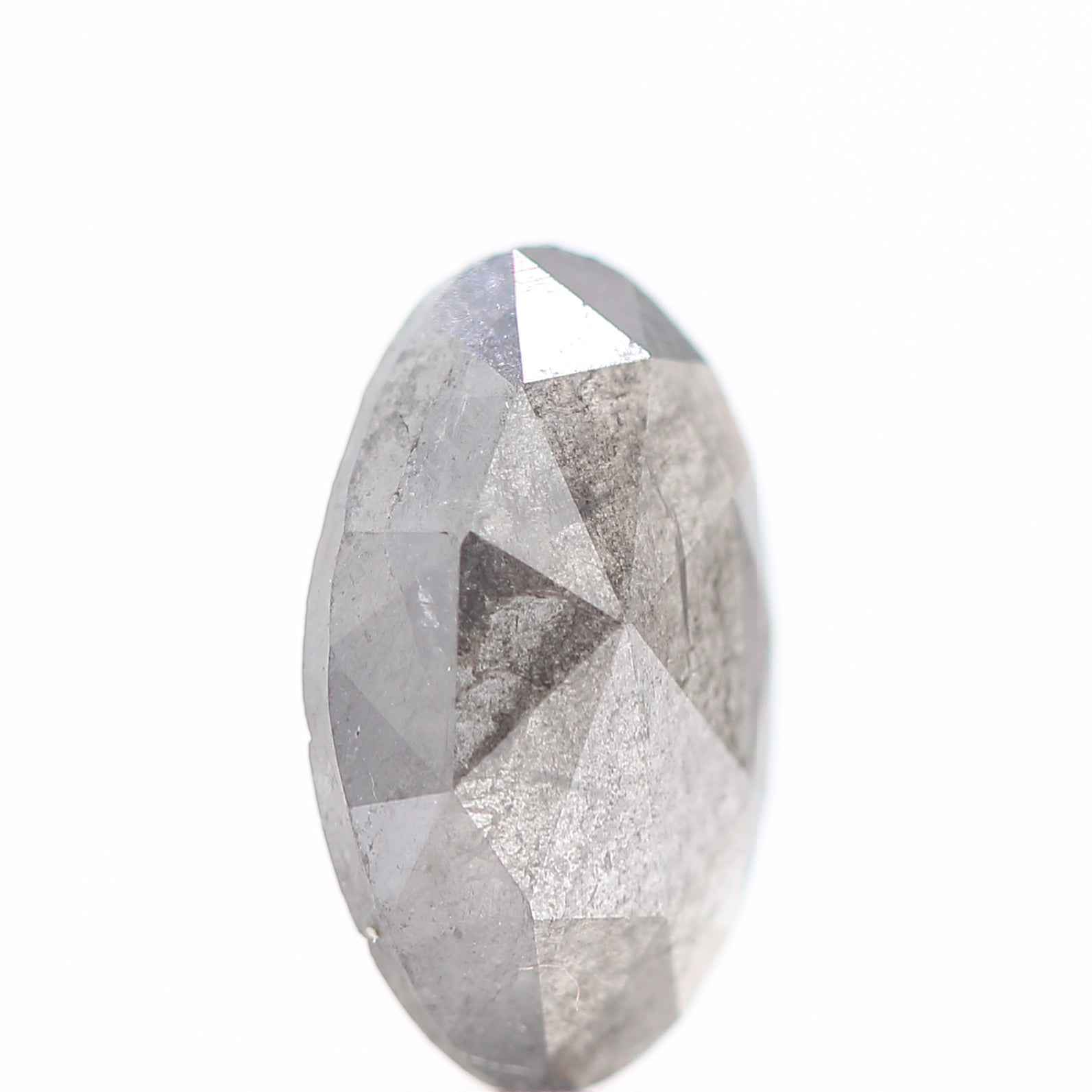 0.82 Carat Fancy Gray Rose Cut Oval Diamond 8.50 MM
