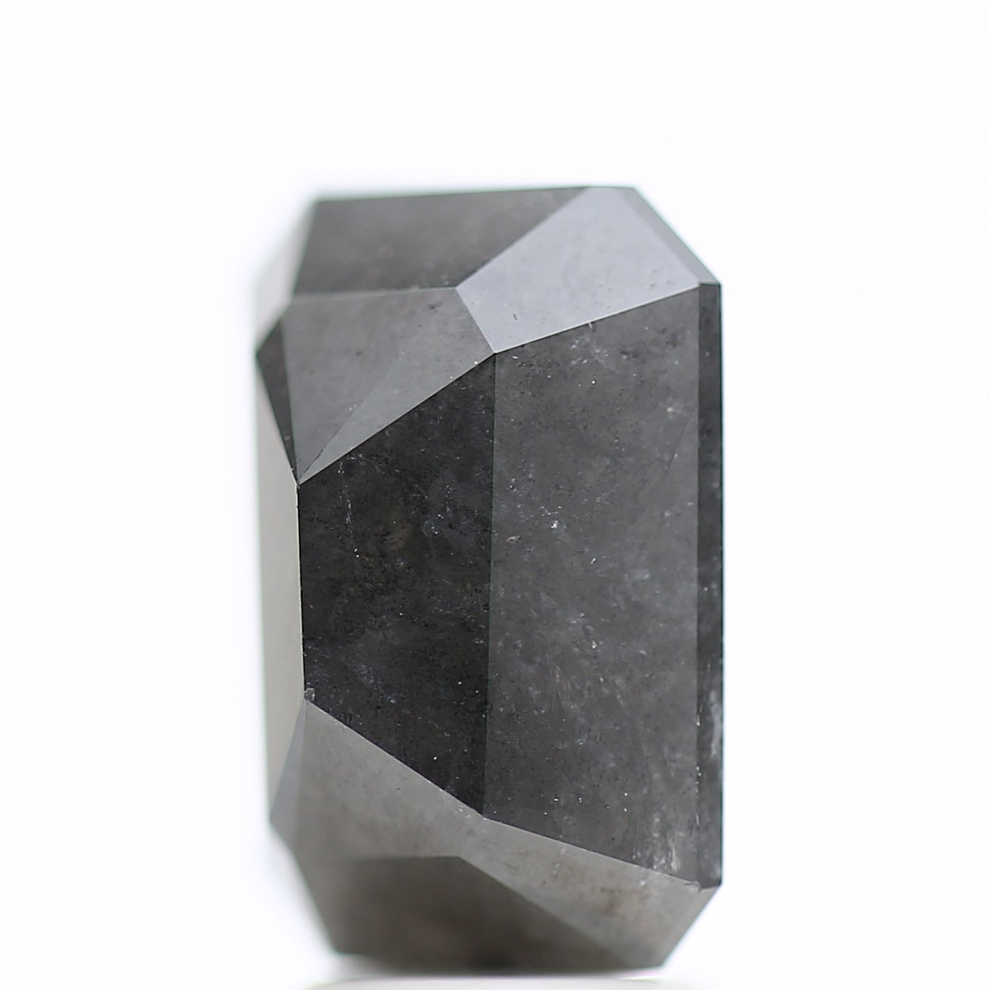 4.45 Carat Natural Fancy Gray Emerald Salt and Pepper Diamond 10.70 MM