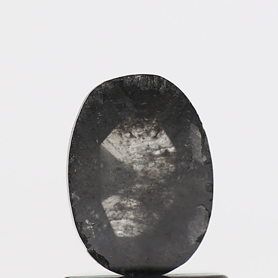 0.63 Carat Rose Cut Loose Oval Gray Natural Diamond 6.7 MM