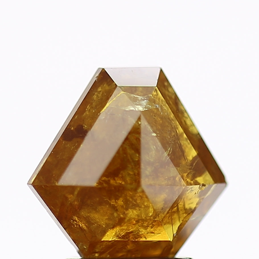 2 Carat Shield Salt and Pepper Diamond Natural Yellow Brown 8.12 MM