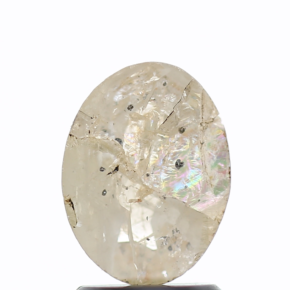 1.18 Carat Oval Icy Salt and Pepper Diamond 8.9 MM