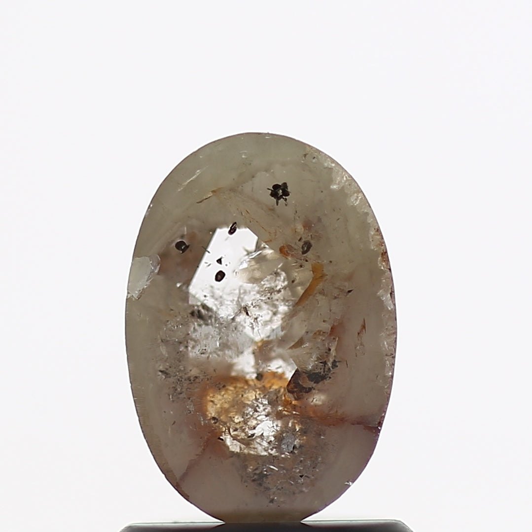 0.78 Carat Oval Cut Natural Salt Pepper Stone 7.10 MM