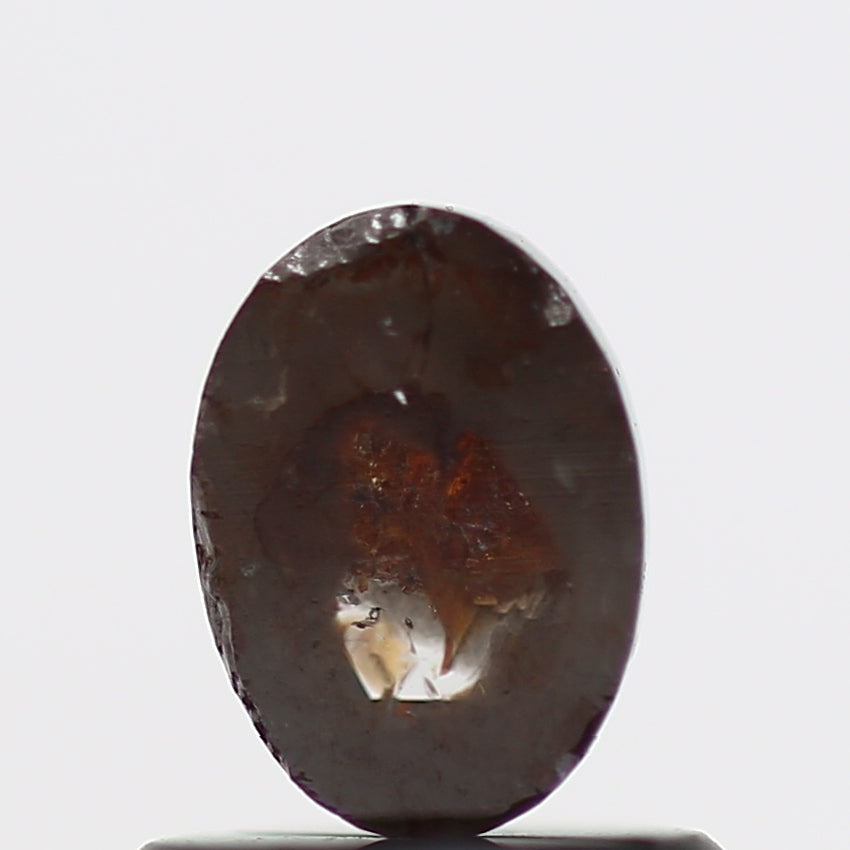 0.80 Carat Natural Red Oval Salt and Pepper Diamond 6.1 MM