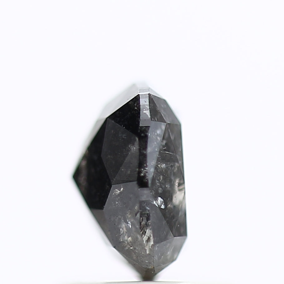 1.19 Ct Cushion Salt Pepper Diamond For Black Diamond Wedding Rings