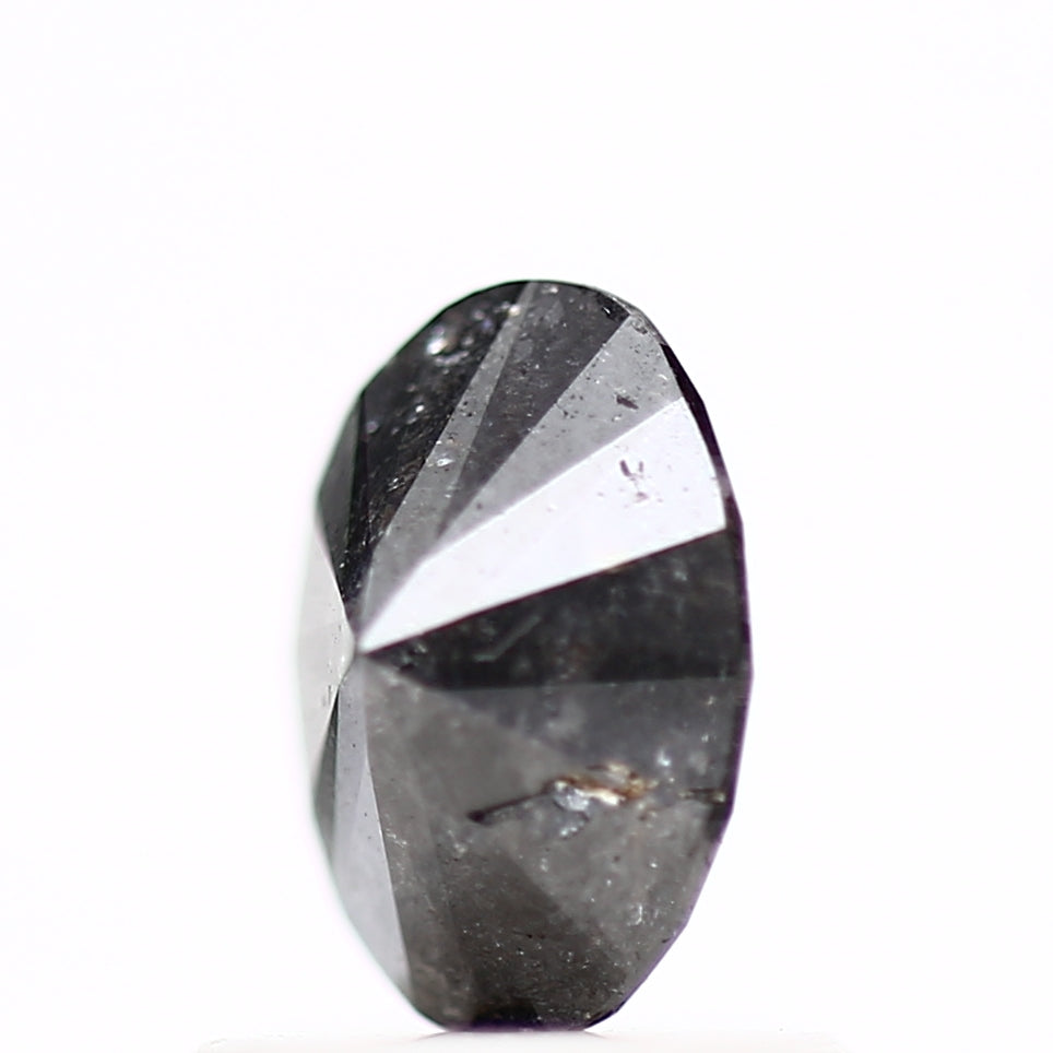 0.71 Carat Natural Fancy Black Oval Cut Diamond 6.72 MM