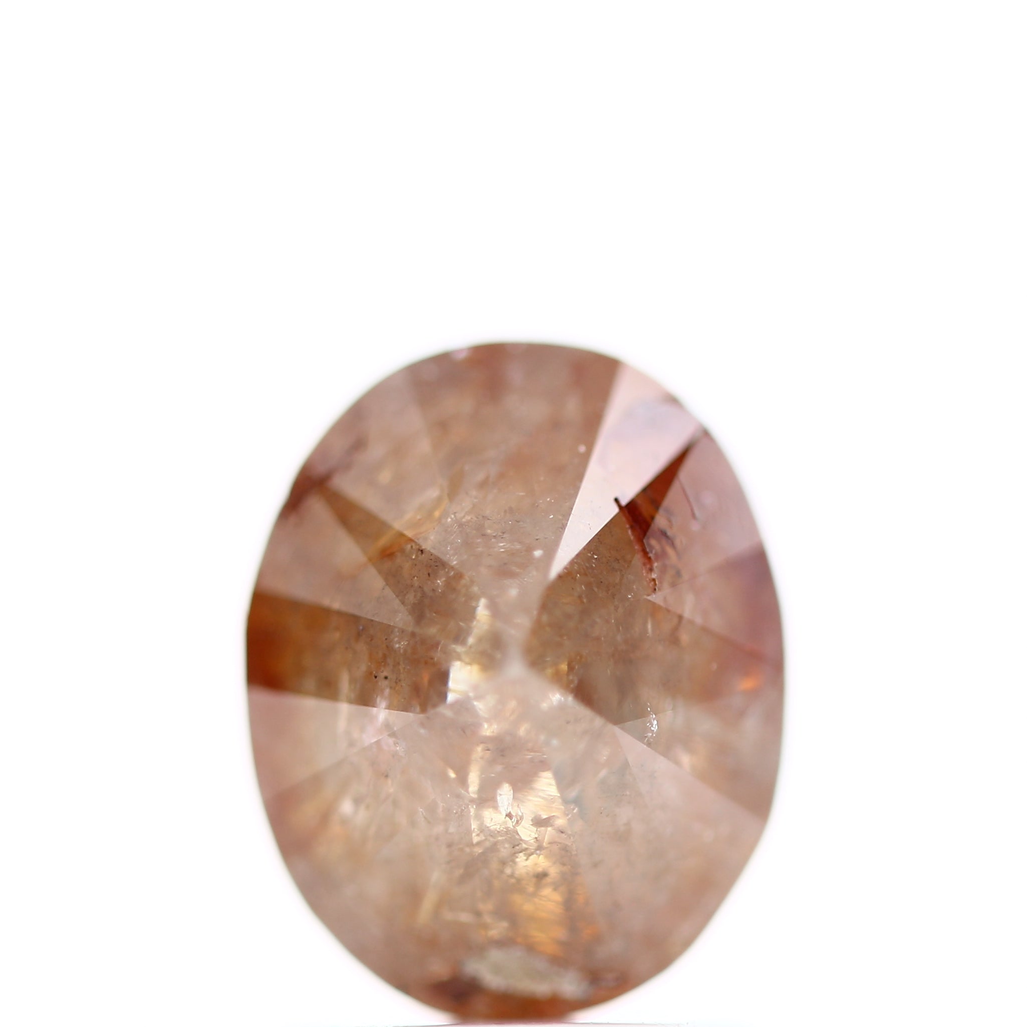 1.71 Carat Design Orange Oval Diamond Cut Ring 7.93 MM