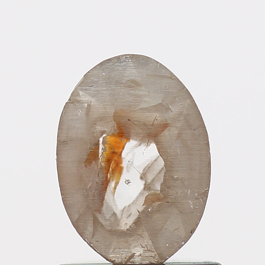 0.47 Carat Orange Oval Rose Cut Natural Diamond 7 MM