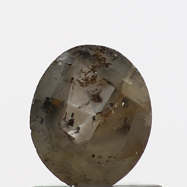 0.43 Carat Rose Cut Oval Gray Natural Diamond 5.9 MM