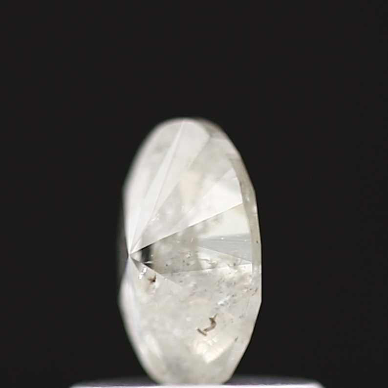 0.49 Carat Milky Gray Oval Shape Salt and Pepper Diamond 6 MM