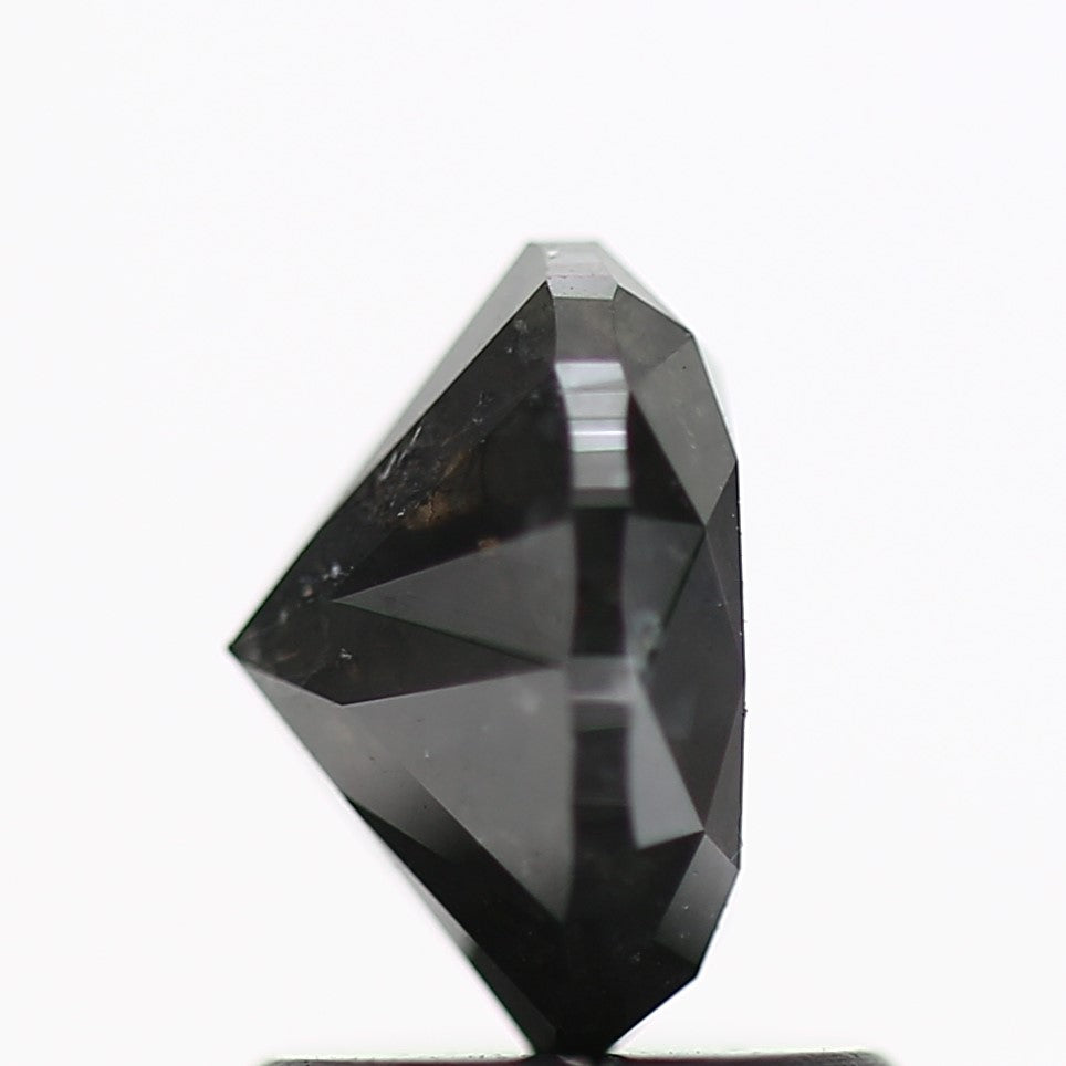 1.20 Carat Fancy Black Oval Cut Natural Diamond 7.17 MM