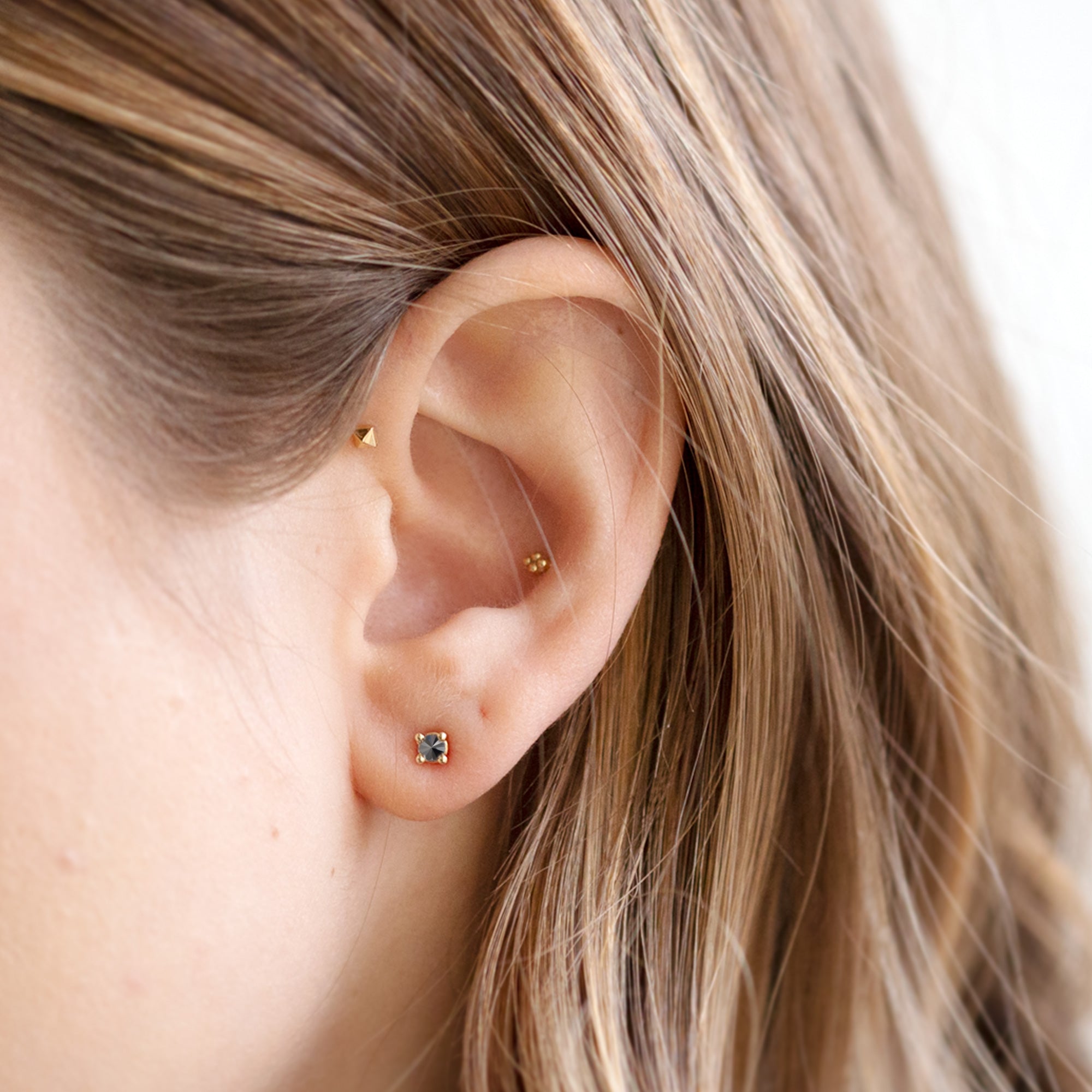 0.32 Carat Inverted Salt and Pepper Diamond Stud Earrings