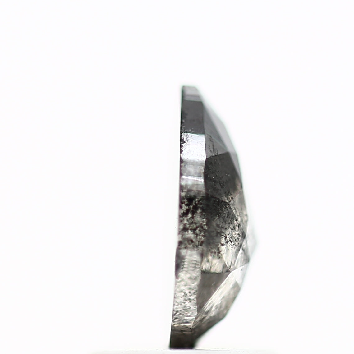1.12 Carat Natural Diamond Gray Rose Cut Salt and Pepper Pear Diamond 7.98 MM