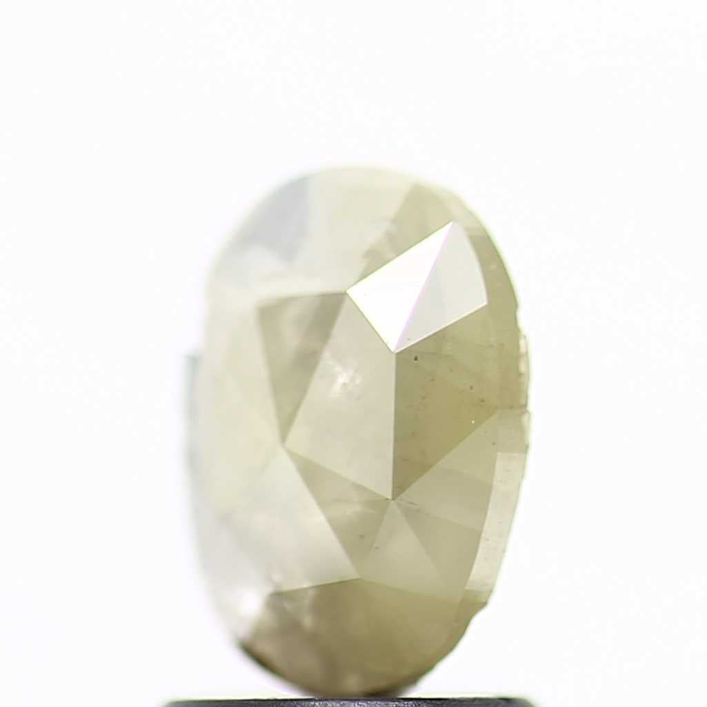 0.93 Carat Rose Cut Yellow Diamond Oval Shape 7.80 MM