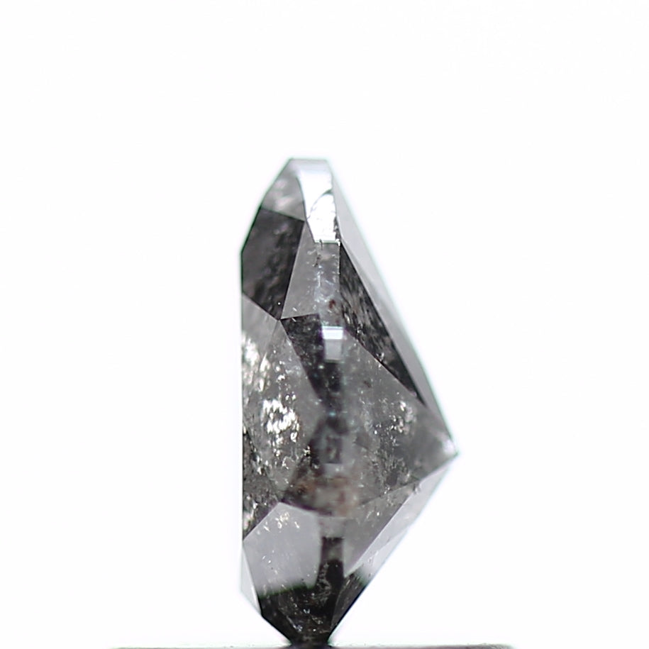0.60 Carat Fancy Black Pear Salt and Pepper Diamond 6.63 MM