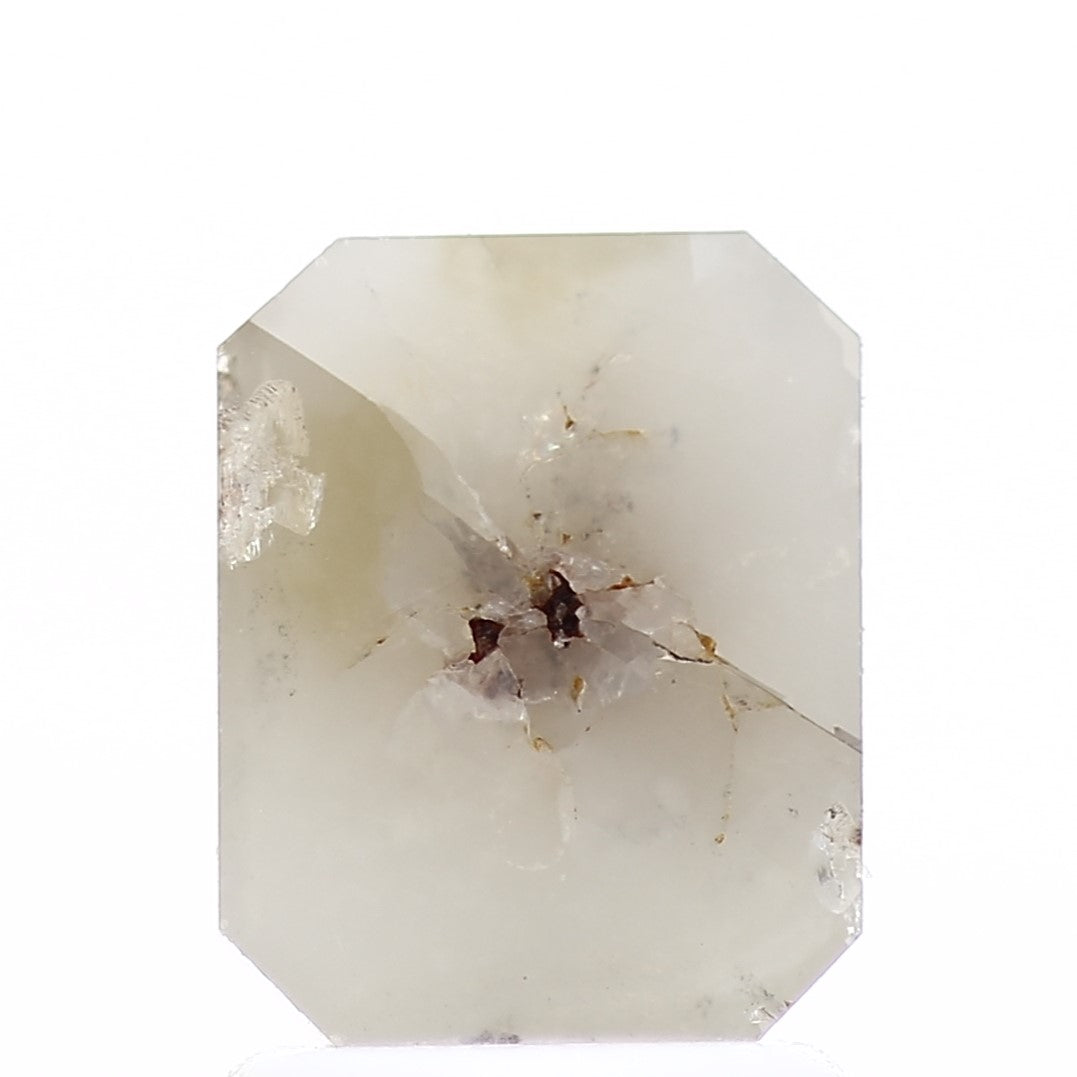 1.43 Carat 7.7 MM Rustic Milky Gray Emerald Natural Loose Diamond - Blackdiamond