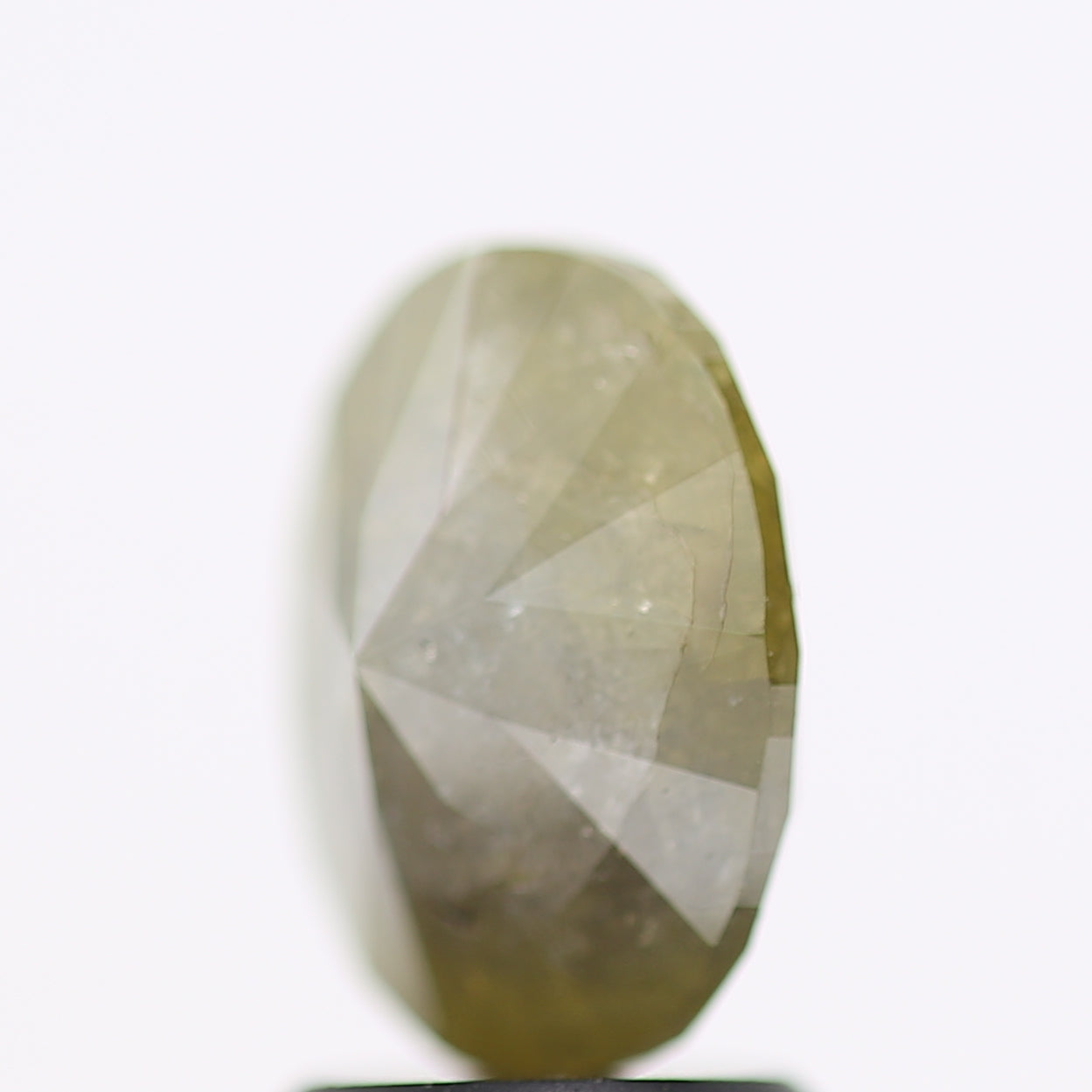 2.12 Carat Natural Yellowish Green Rustic Oval Diamond 9.12 MM