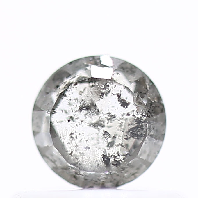 0.52 Carat 4.5 MM Natural Fancy Gray Rose Cut Salt and Pepper Diamond - Blackdiamond