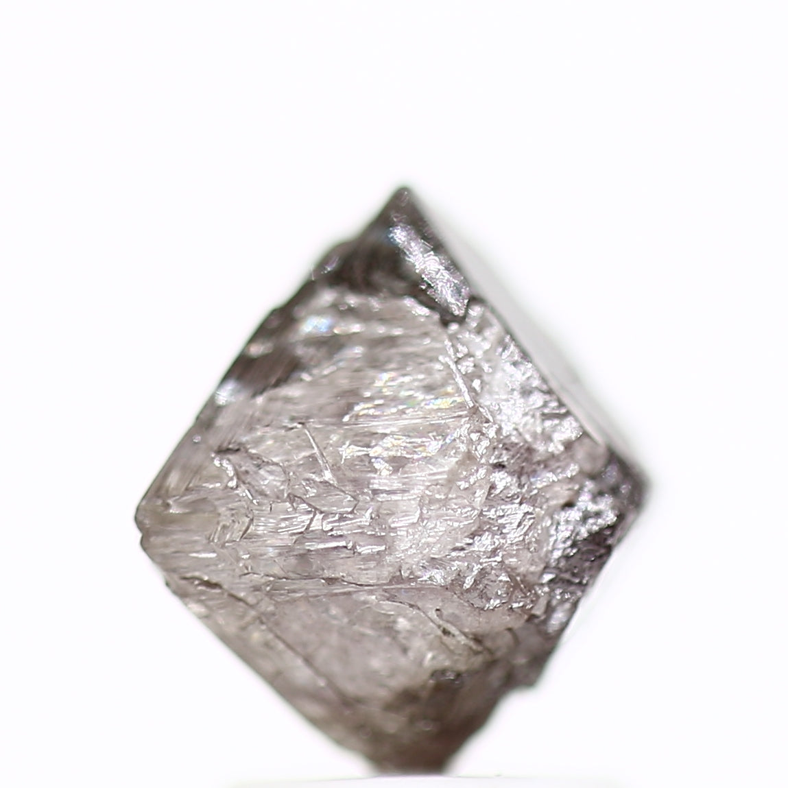 2.67 Carat Fancy Pink Purple Octahedron Rough Natural Diamond 8.2 MM - Blackdiamond