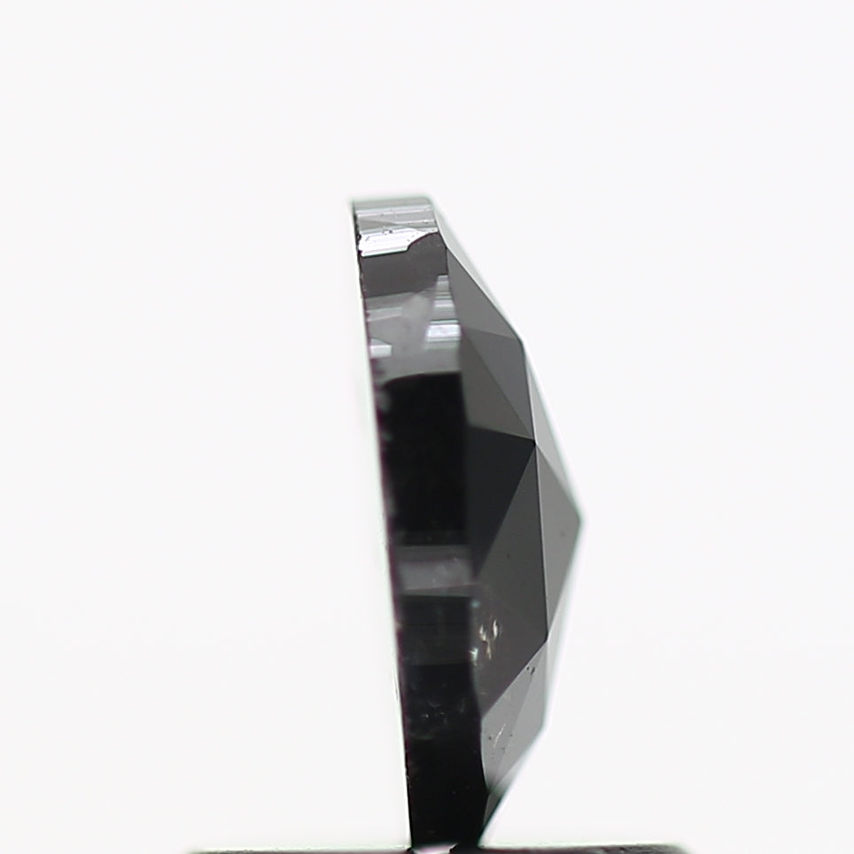 0.70 Carat Black Oval Rose Cut Natural Diamond 7.10 MM