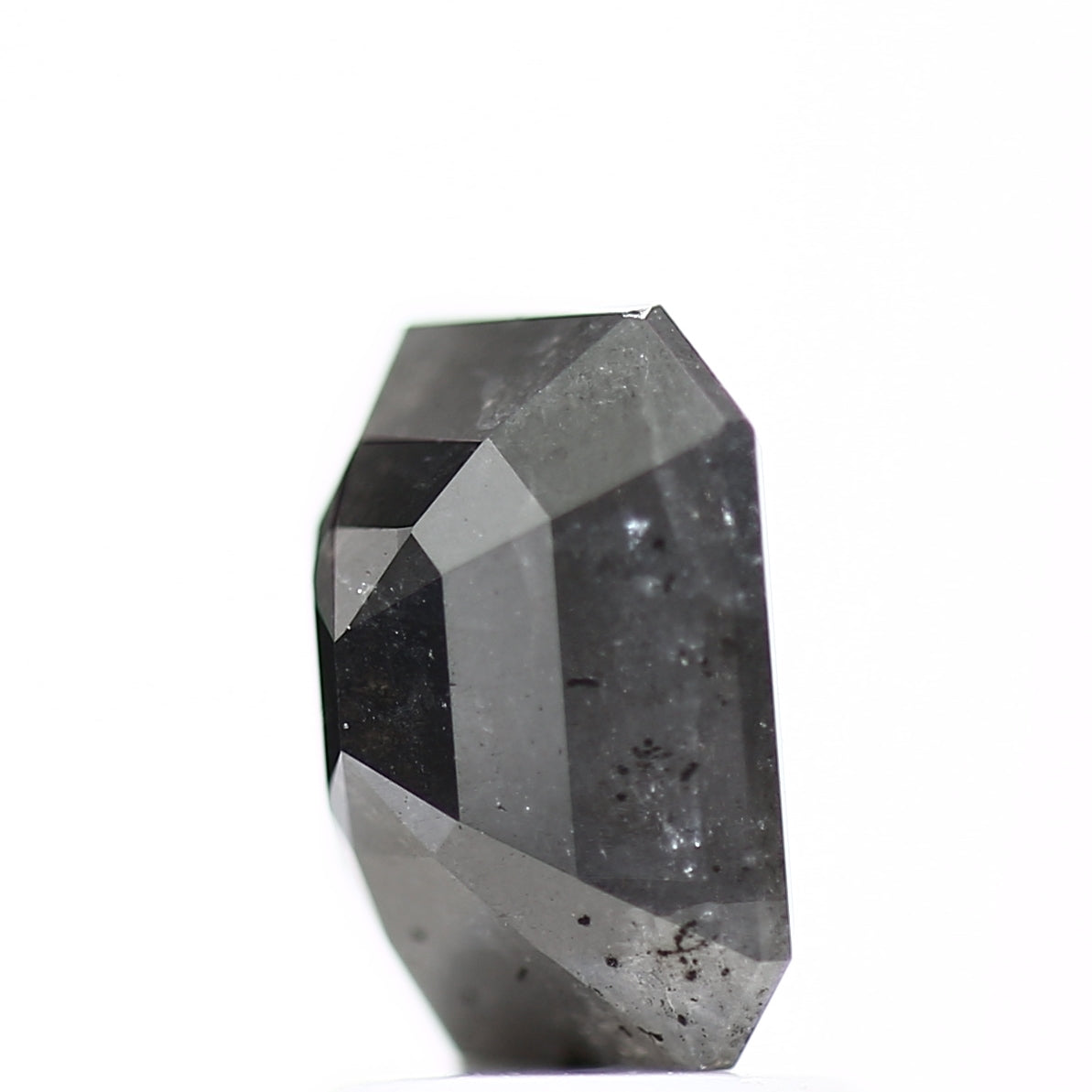 1.94 Carat Natural Emerald Fancy Gray Salt and Pepper Diamond 7.96 MM - Blackdiamond