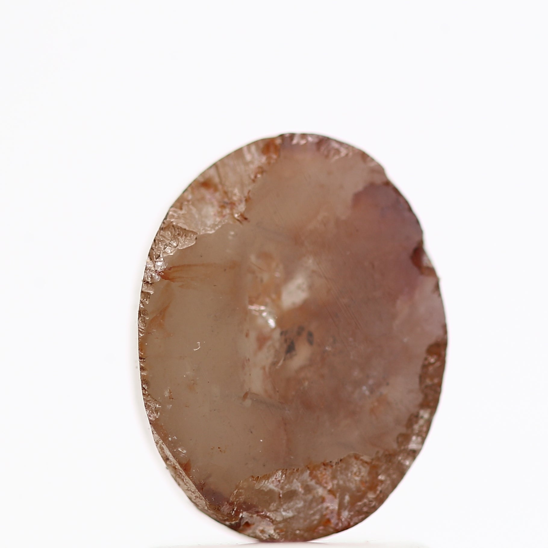 1.76 Carat Natural Orange Rose Cut Oval Loose Diamond 8.06 MM