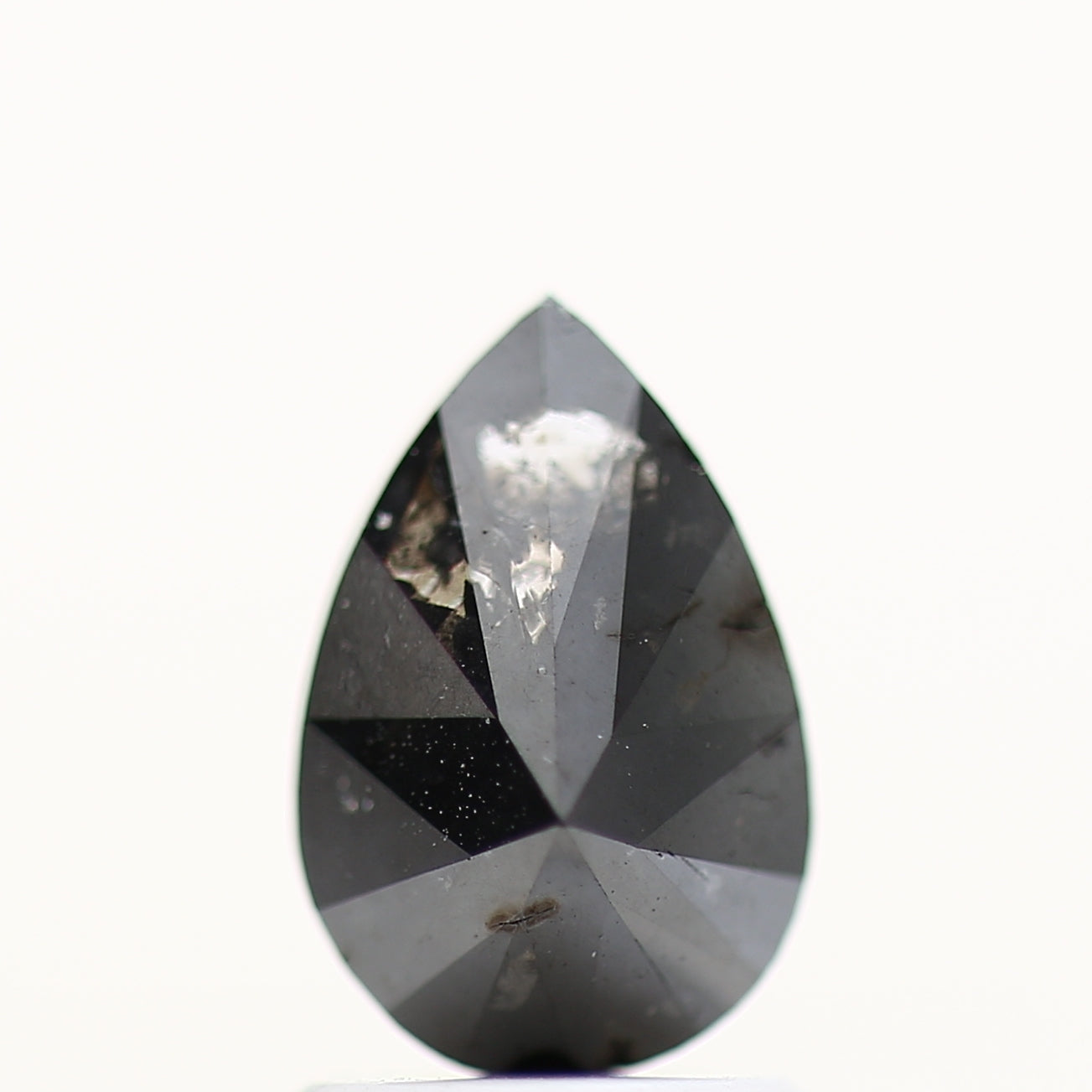 1.40 Carat Fancy Black Pear Natural Diamond For Engagement Ring 8.99 MM