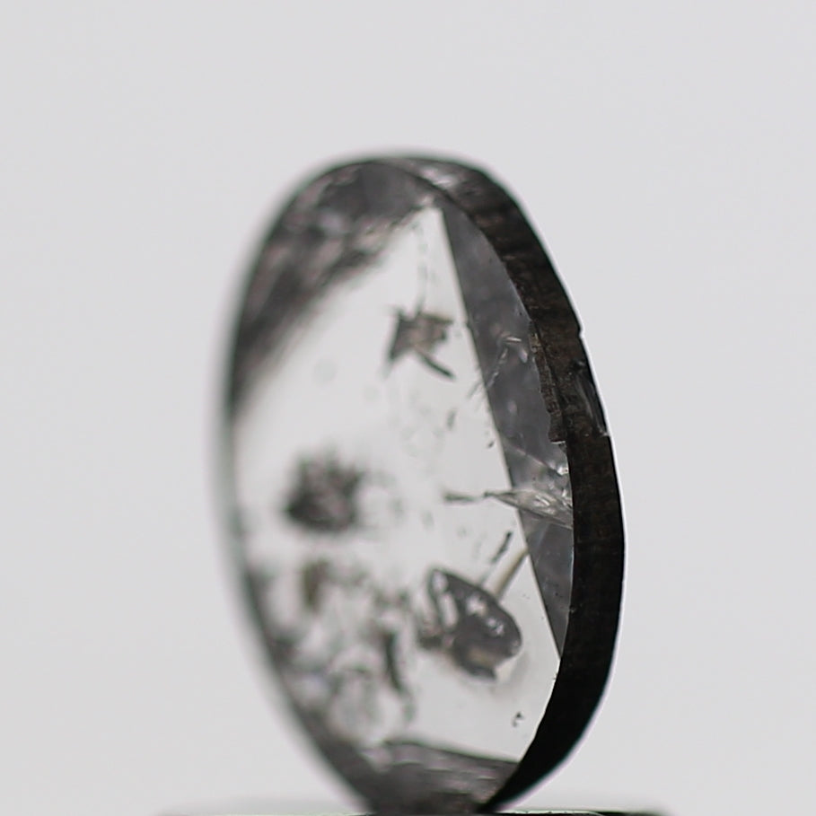 0.46 Carat Oval Slice Loose Salt and Pepper Diamond 7.2 MM