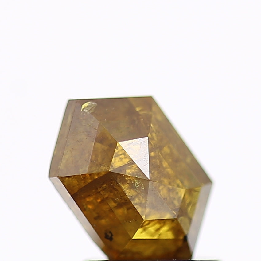 1.19 Carat Fancy Yellow Hexagon Salt and Pepper Diamond 7.9 MM