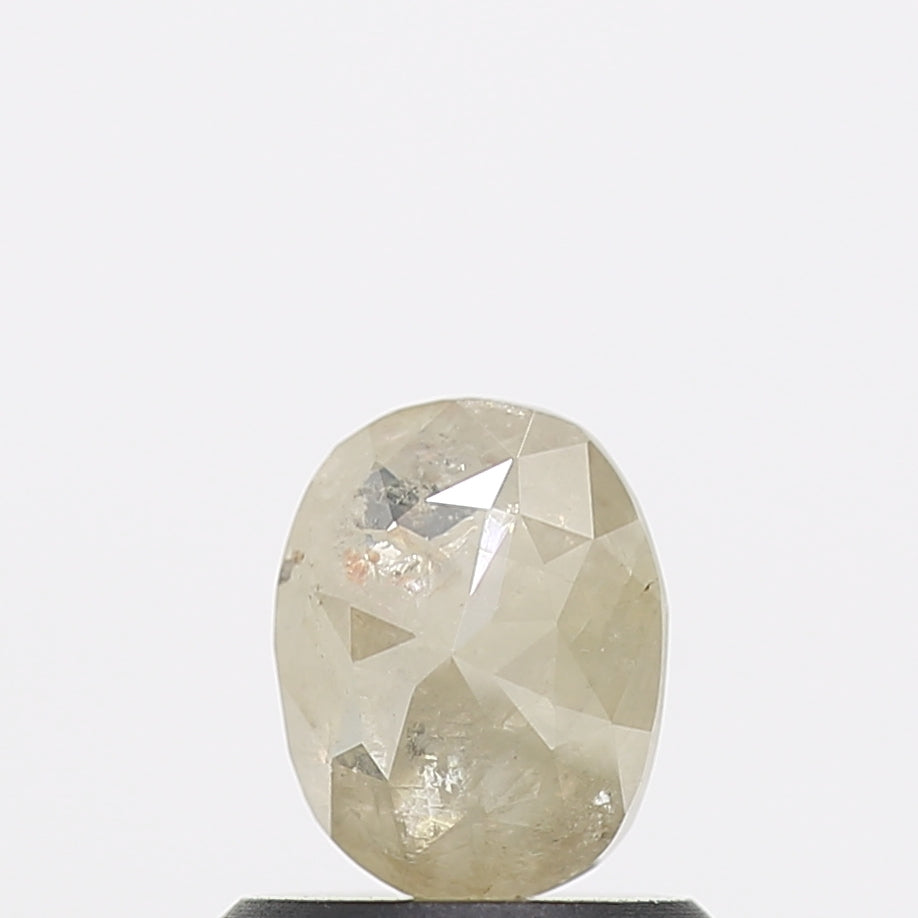 0.77 ct Design Salt and Pepper Brilliant Oval Diamond Ring Solitaire