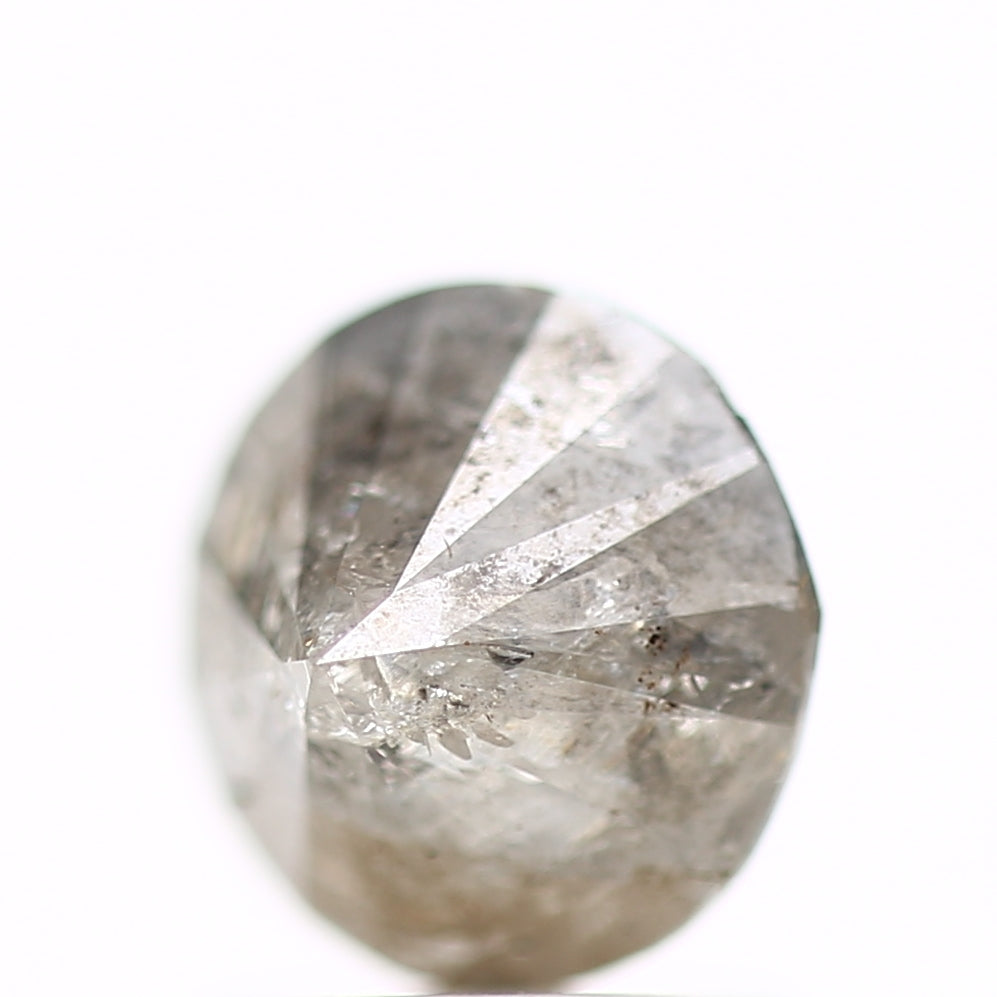 1.43 Carat Natural Gray Round Loose Salt Pepper Diamond 6.7 MM - Blackdiamond