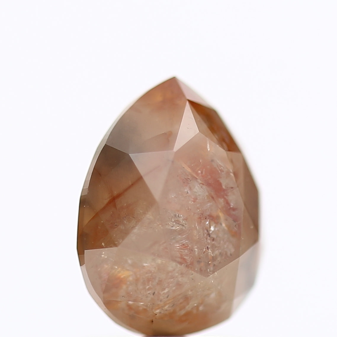 2.12 Carat Pear Cut Orange Salt And pepper Diamond 8.38 MM