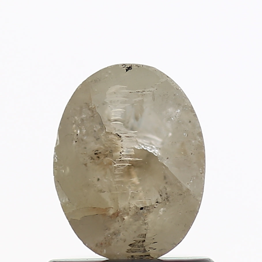 0.72 Carat Natural Rustic Oval Gray Diamond 6.6 MM
