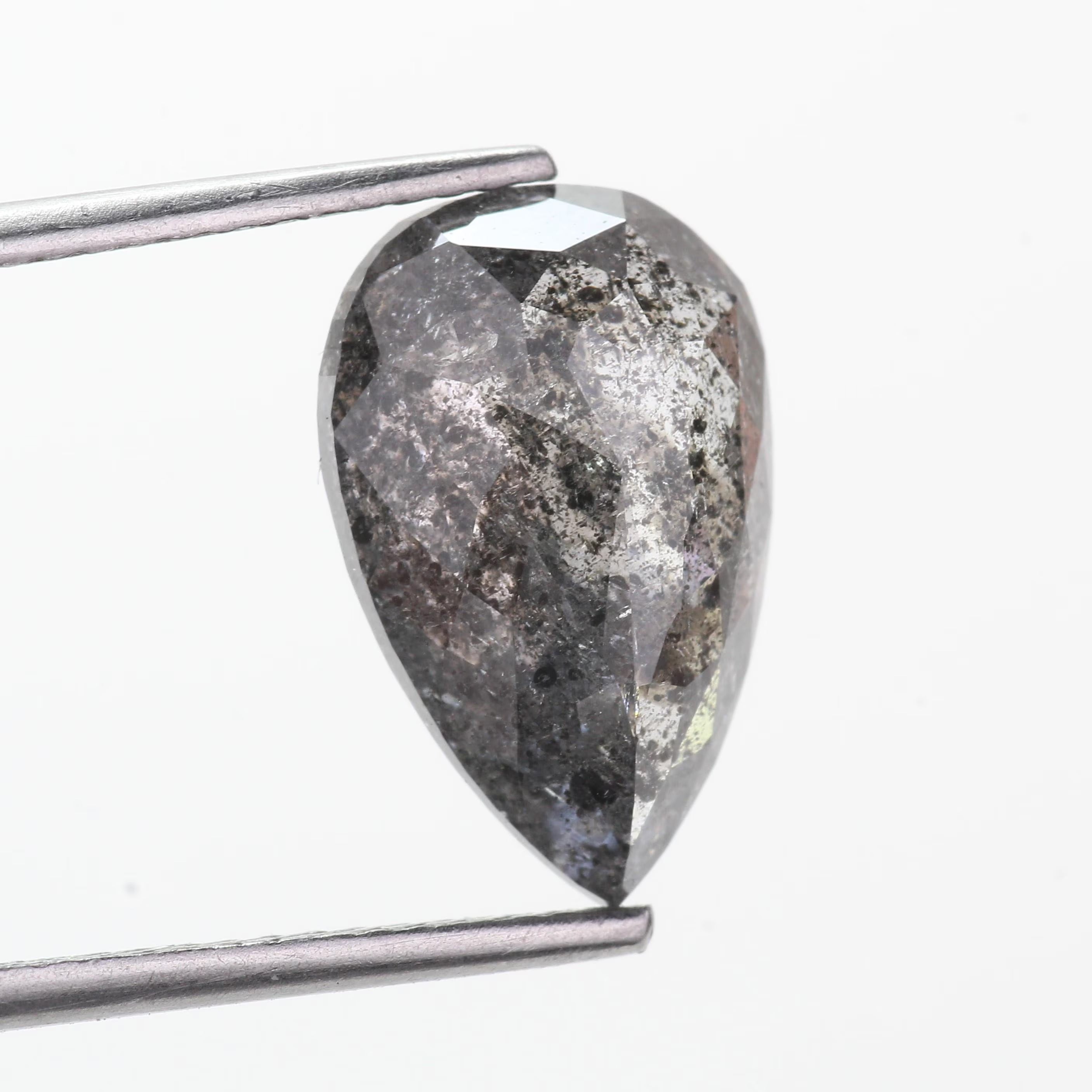 4.50 Carat Pear Salt and Pepper Diamond 13.20 MM