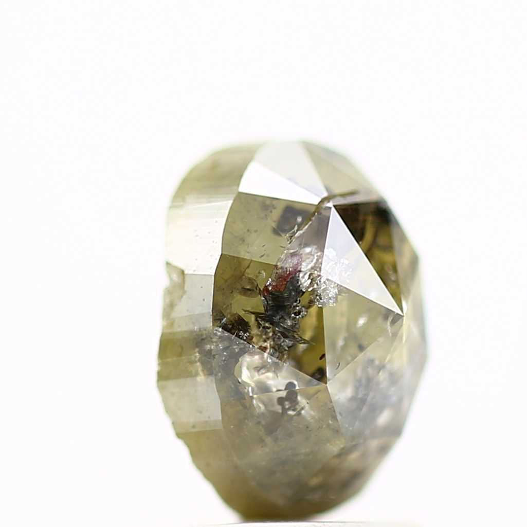 1.44 Carat Green Oval Rose Cut Diamond Loose Natural 7.21 MM