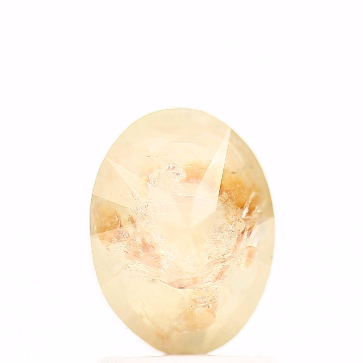 1.52 Carat Oval Cut Orange Salt and Pepper Diamond 8.05 MM