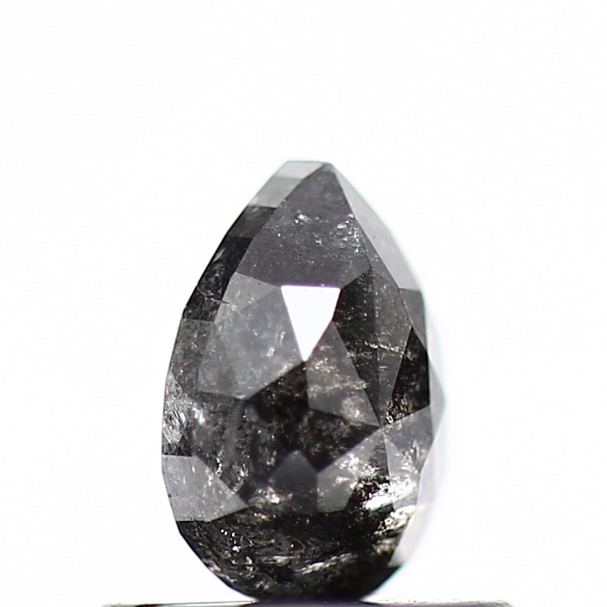 0.59 Carat Black Pear Salt and Pepper Galaxy Diamond 5.94 MM