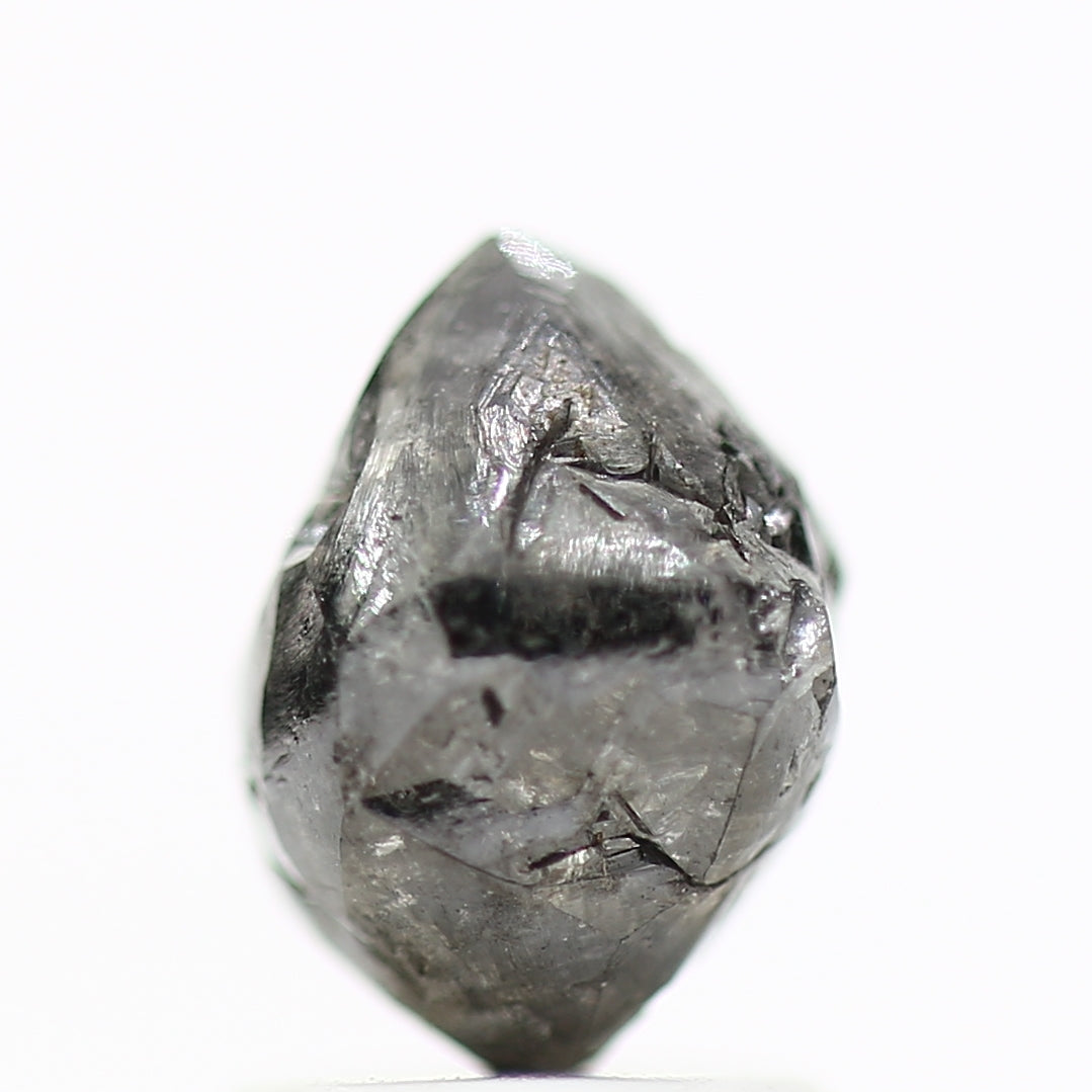 2.36 Carat Octahedron Diamond Rough Natural Raw Black Diamond 7.40 MM - Blackdiamond