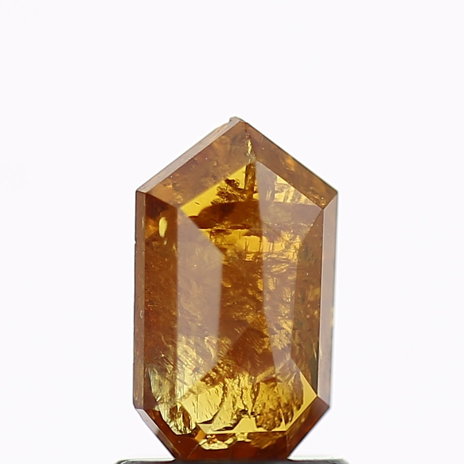 1.17 Carat Elongated Shield Salt and Pepper Diamond Yellow 8.12 MM
