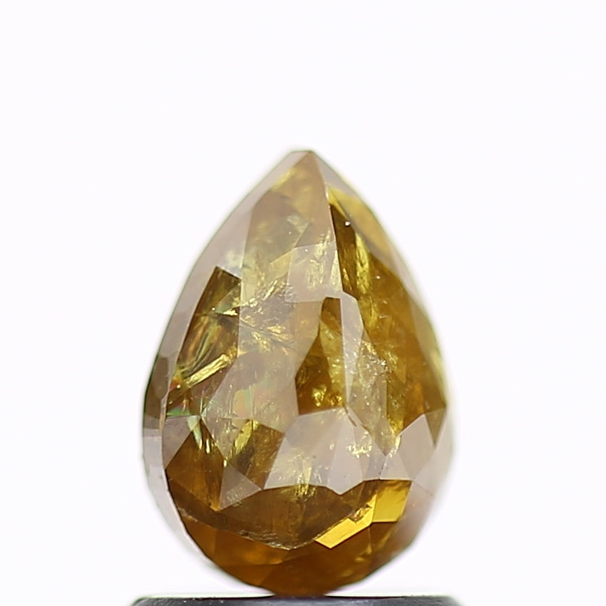 1.33 Carat Pear Salt and Pepper Diamond Natural Yellow 7.6 MM