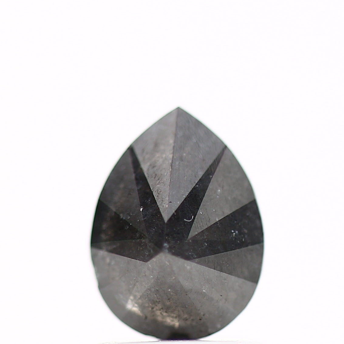 1.04 Carat Fancy Black Pear Salt and Pepper Diamond 7.77 MM