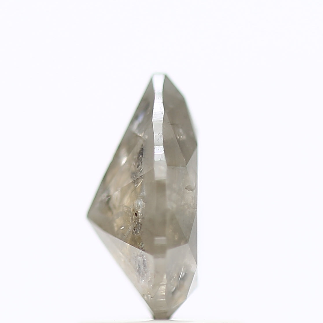 1 Carat Natural Pear Cut Gray Salt Pepper Diamond 8.18 MM